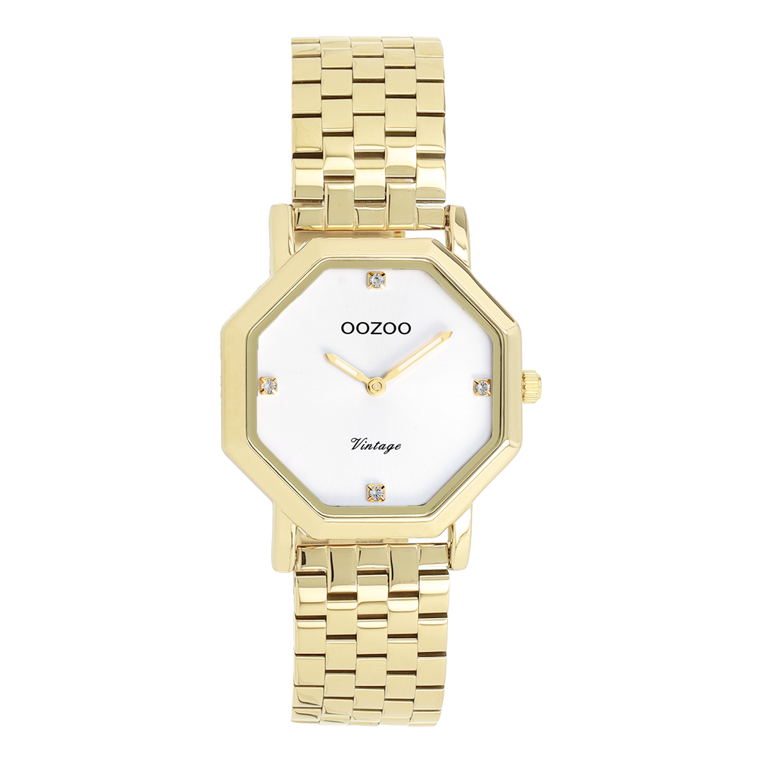 Gold coloured OOZOO watch with stainless steel bracelet